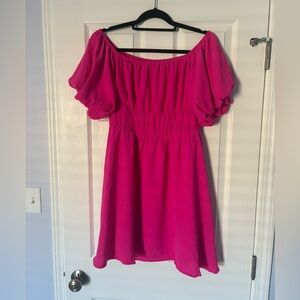 Off The Shoulder Pink Dress